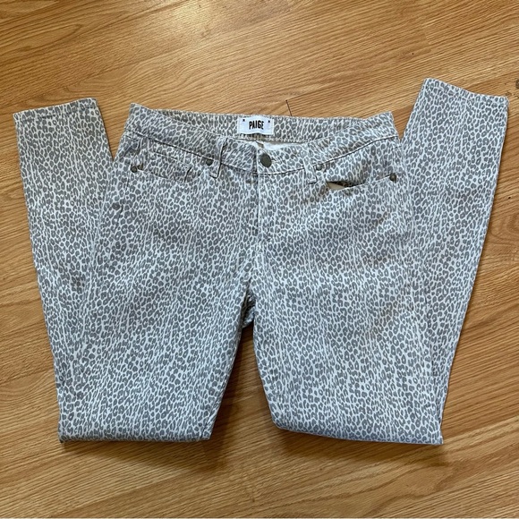 Paige verdugo ultra skinny cheetah gray denim jeans size 32 - Picture 1 of 8